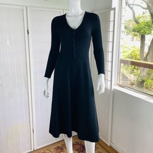 Vintage DUCCI Black Knit Tea Dress, 2 / 4.
